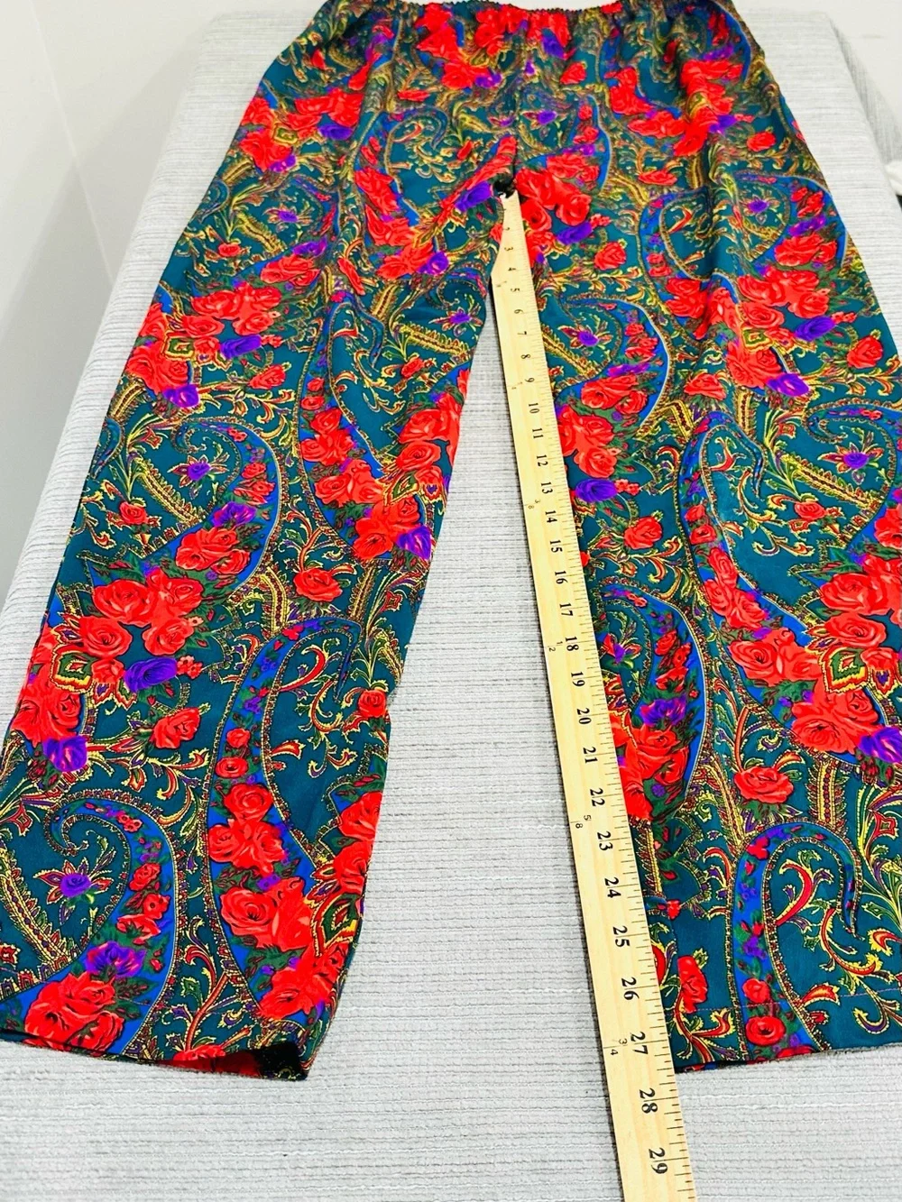 VTG 90s Victorias Secret Gold Label‎ Floral Silky Poly Lounge PJ Pants S/M